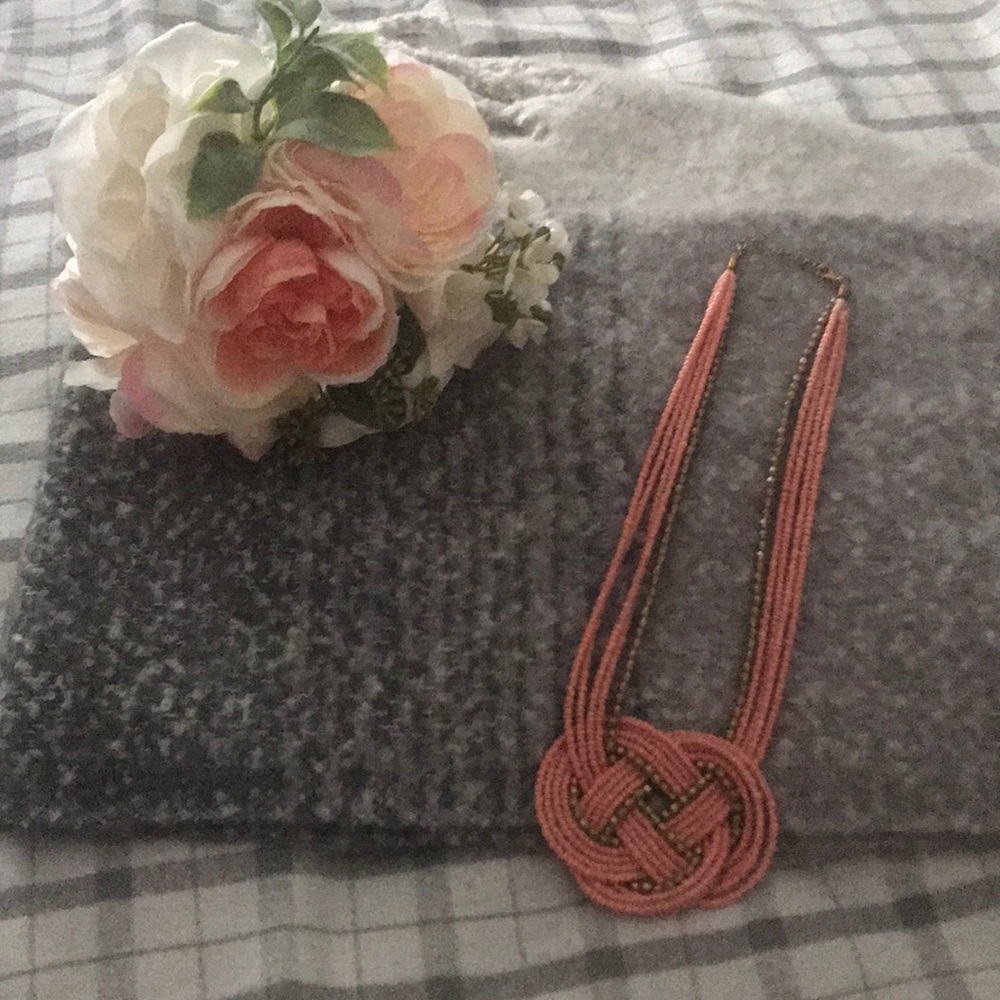 Beaded Pink & Gold Necklace